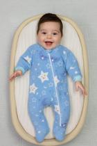 Macacão Fleece Quentinho Confortável para Bebê Momentos Incríveis e Aconchego Nuvem Azul