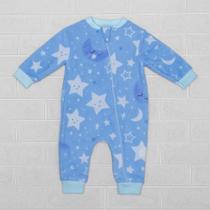 Macacão Fleece Quentinho e Suave Confortável de Vestir para Bebê Lua Azul Macacão Fleece Quentinho e Suave Confortável de Vestir para Bebê Lua Azul