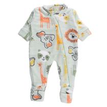 Macacão Fleece Verde Mlitar Animais zoo