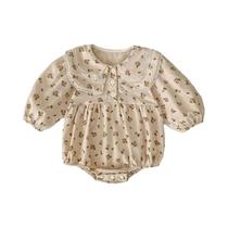 Macacão Floral De Musselina Para Bebês De 0 a 24 Meses, Moda De Outono Para Meninas Recém-Nascidas Macacão Floral De Musselina Para Bebês De 0 a 24 Meses, Moda De Outono Para Meninas Recém-Nascidas