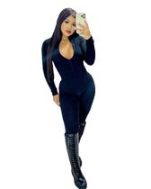 Macacão Gringa Gola Alta Manga Comprida