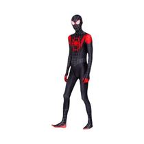 Macacão Homem-Aranha no Aranhaverso - Cosplay Miles Morales para Crianças e Adultos Macacão Homem-Aranha no Aranhaverso - Cosplay Miles Morales para Crianças e Adultos