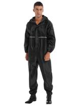 Macacão impermeável para motocicleta Rain Suit ranrann preto 3XL