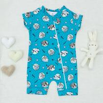 Macacão Infantil Bebê Menino para o Calor Algodão Suedine Estampado com Zíper Macacão Infantil Bebê Menino para o Calor Algodão Suedine Estampado com Zíper