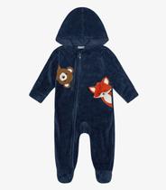 Macacão Infantil Com Capuz em Plush Trick Nick Azul Macacão Infantil Com Capuz em Plush Trick Nick Azul