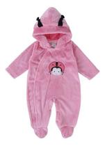 Macacão Infantil Fantasia Parmalat Bebê Joaninha Pelúcia