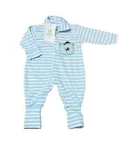 Macacão Infantil Listrado Ursinho Bordado Tam.P Macacão Infantil Listrado Ursinho Bordado Tam.P