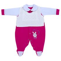 Macacão Infantil Longo com Frente em Tricô Macacão Infantil Longo com Frente em Tricô