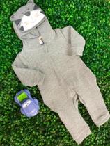 Macacão Infantil Longo Masc Touca De Gatinho