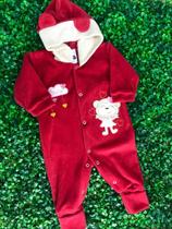 Macacão Infantil Longo Plush Vermelho Macacão Infantil Longo Plush Vermelho