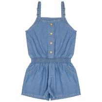 Macacão Jeans KidsCool Space - Azul Tamanho 5-6 Anos Ajustável