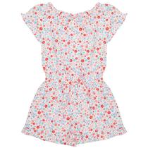 Macacão Infantil Look Jeans Estampado Floral Macacão Infantil Look Jeans Estampado Floral