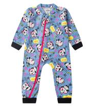 Macacao Infantil Manga Longa Com Ziper Kappes Azul