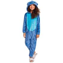 Macacão Infantil Manga Longa Fleece Stitch - Fakini Azul