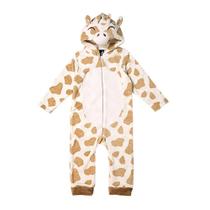 Macacão Infantil Manga Longa Peludinhos - Girafinha - Tip Top Bege