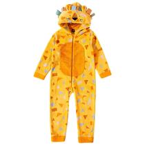 Macacão Infantil Manga Longa Peludinhos - Leão - Tip Top Amarelo