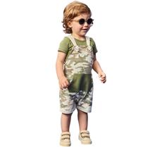 Macacão Infantil Masculino Luc.Boo Jardineira e Body Verde Macacão Infantil Masculino Luc.Boo Jardineira e Body Verde