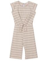 Macacão Infantil Menina Listrado Cinza Nini &amp Bambini