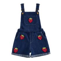 Macacão infantil para meninas, jeans, shorts, macacão Ayalinggo 6-12M, vermelho