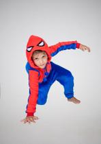 Macacão infantil personagen Homem aranha -Mulher maravilha