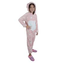 Macacão Infantil Tiptop Longo Coelho Pelucia Rosa Claro 2012