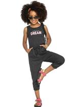 Macacão Infantil Verão em Ribana Canelada Cinza Escuro - Kely &amp Kety