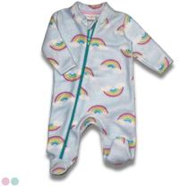Macacão Inverno Soft com zíper e pezinho Bebê 3 a 12 meses