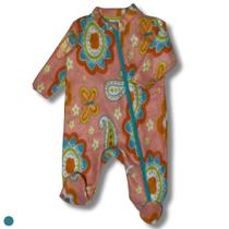 Macacão Inverno Soft com zíper e pezinho Bebê 3 a 12 meses