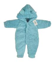 Macacão Inverno Teddy Azul com Orelhinhas Tam.M