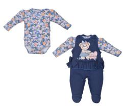 Macacão Jardineira com body Carine Macacão Jardineira com body Carine