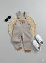 Macacão Jardineira Infantil Masculino Sarja Bordado menino macacão Safari macacao ursinho