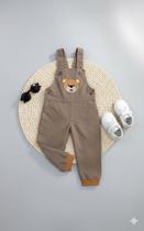 Macacão Jardineira Infantil Masculino Sarja Bordado menino macacão Safari macacao ursinho