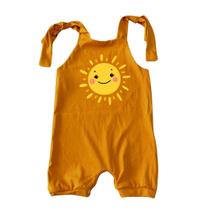 Macacão Jardineira Malha Algodão Bebê Verão Menino Menina Sol 1