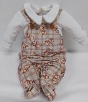 Macacão Jardineira Plush Bebê Menino Inverno LessaKids B9267