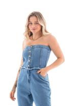 Macacão Jeans Feminino Arauto Mom