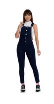 Macacão jeans feminino biotipo midi