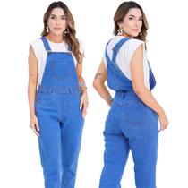 Macacão Jeans Feminino Longo com Bolsos Macacão Jeans Feminino Longo com Bolsos