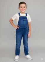 Macacão Jeans Infantil masculino com Ajuste Confortável jardineira menino 02 ao 10 anos roupa guri