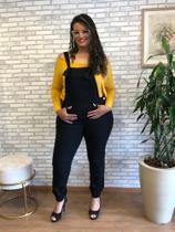 Macacão Jeans longo feminino, preto com elastano Spontaneous Jeans Wear Macacão Jeans longo feminino, preto com elastano Spontaneous Jeans Wear