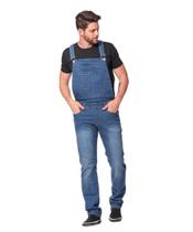 Macacão Jeans Masculino Com Elastano Estiloso Bolso Frontal P ao GG -0002