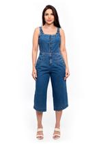 Macacão Jeans Pantacurt Feminino Com Botões