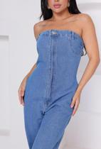 Macacão Jeans sem alça Sem Lycra Premium