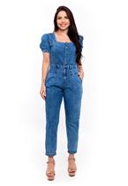 Macacão Jeans Slouchy Manga Princesa