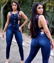 macacao jeans tradicional jateado c lycra studio designer jeans