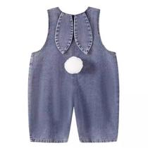 Macacão jeans Twinklesweetie Easter Bunny para criança azul Macacão jeans Twinklesweetie Easter Bunny para criança azul