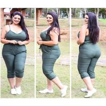 Macacão Jogger Plus Size Feminino em Bengaline