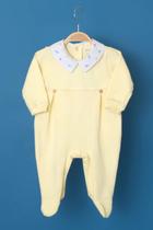 Macacão Keko Baby Manga Longa Tricô Amarelo Com Gola Bordada Letras (RN/P)