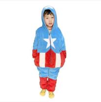 Macacão kigurumi - Capitão América - Infantil 3/4 anos