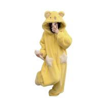 Macacão Kigurumi Com Capuz De Unicórnio Para Mulheres Em Fleece Coral, Pijamas De Inverno, Roupas