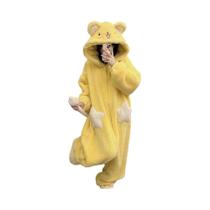 Macacão Kigurumi Com Capuz De Unicórnio Para Mulheres, Pijamas De Inverno Em Fleece Coral, Roupa Macacão Kigurumi Com Capuz De Unicórnio Para Mulheres, Pijamas De Inverno Em Fleece Coral, Roupa